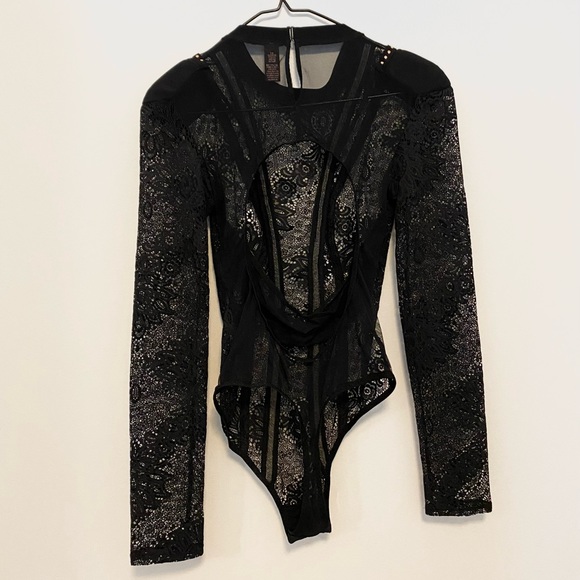Victoria’s Secret Black Lace Cutout Bodysuit - Picture 5 of 7